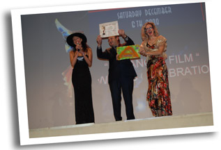 Angel Orensanz receiving his special Angel Film Award for surrealistic non violent art film