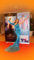 Antonella Salvucci bellissima Actress & Host for the 2020 Angel Film Awards Monaco Int'l Film Festival posing at the Official Festival Art Poster Created by Laurence GARTEL US
